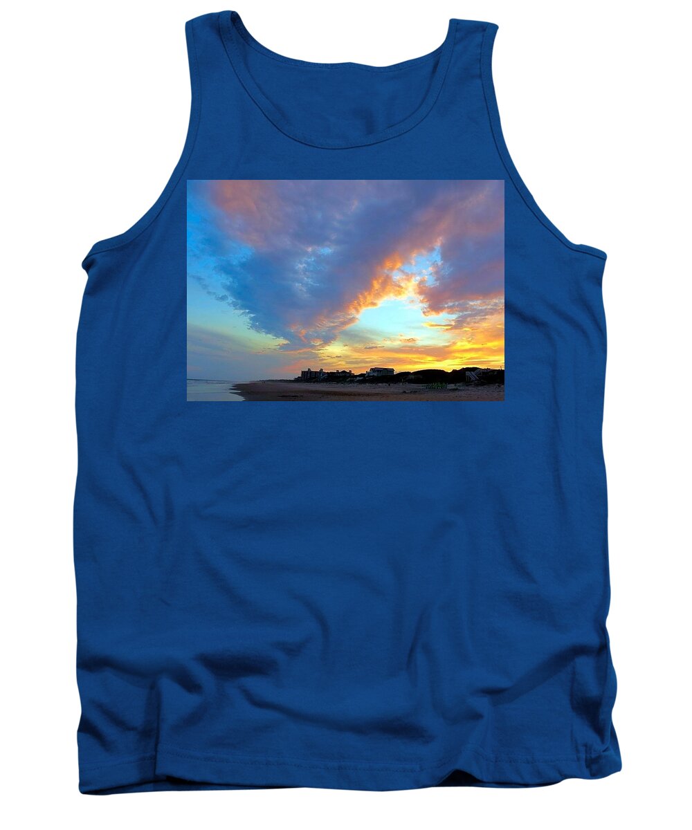 Beach Tank Top featuring the photograph Clouds at Sunset by Betty Buller Whitehead