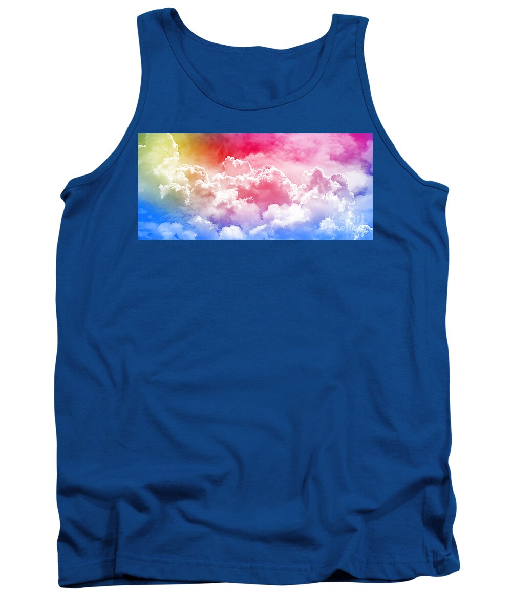 Nuvole Tank Top featuring the photograph Clouds Rainbow - Nuvole Arcobaleno by - Zedi -