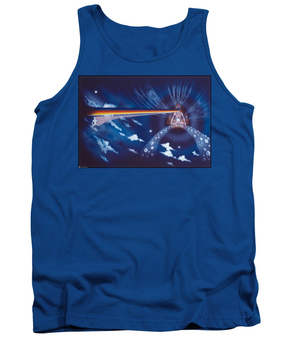 Peace Tank Top featuring the painting Cosmic Mediator by Leonard Rubins