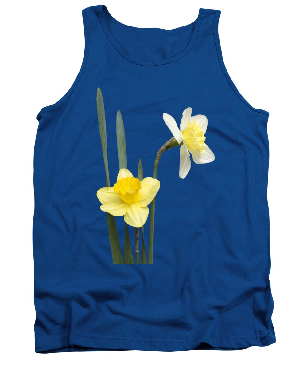 Daffodil Pair Tank Top featuring the photograph Daffodil Pair - Transparent by Nikolyn McDonald