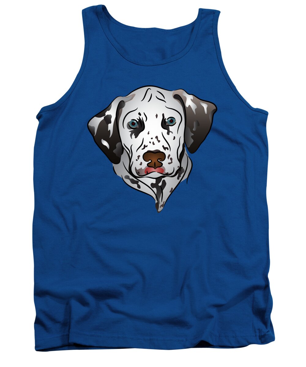 Graphic Dog Tank Top featuring the digital art Dalmatian Portrait by MM Anderson