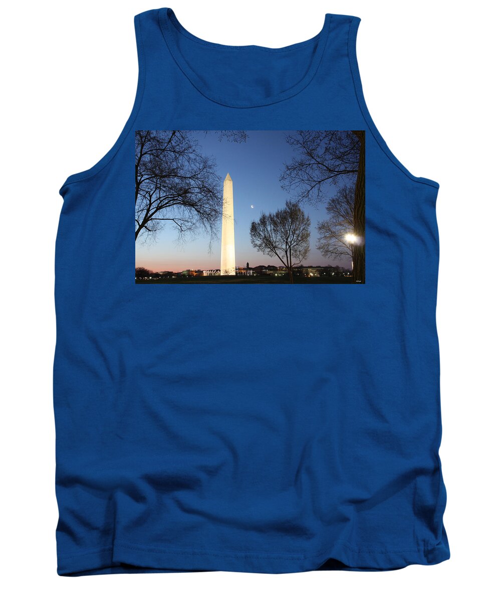 Early Tank Top featuring the photograph Early Washington Mornings - The Washington Monument by Ronald Reid