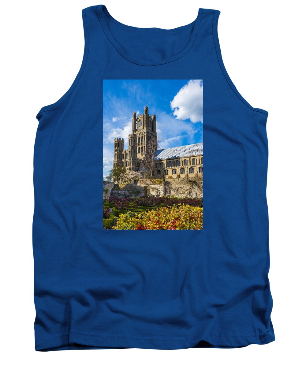 Cathedral Tank Top featuring the photograph Ely Cathedral and Garden by James Billings
