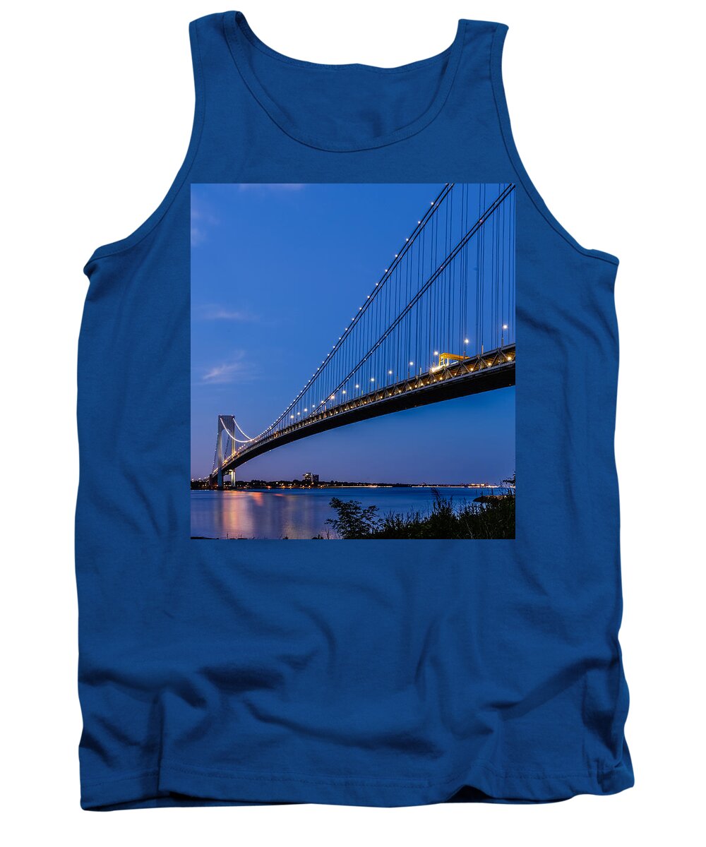 Brooklyn Tank Top featuring the photograph Evening at Verrazano-Narrows Bridge by SAURAVphoto Online Store