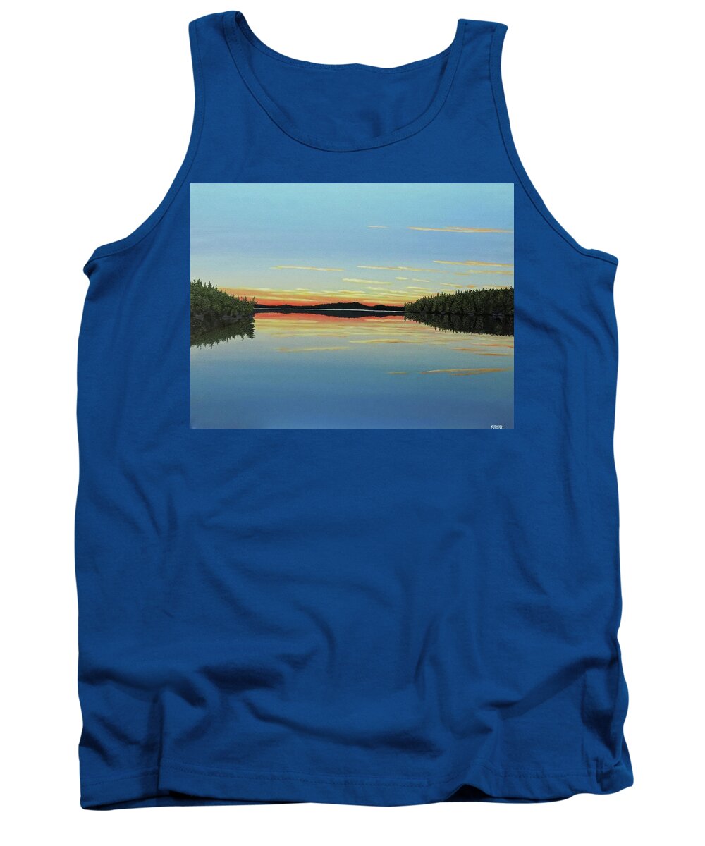 Landscape Tank Top featuring the painting Evening Calm by Kenneth M Kirsch
