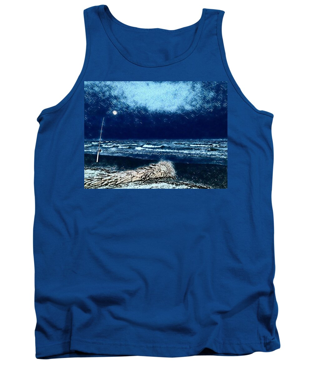 Fishing Tank Top featuring the photograph Fishing for the Moon by Sherry Kuhlkin