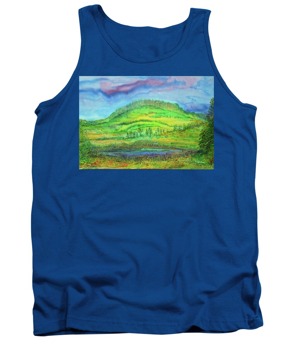 Silk Tank Top featuring the painting Colorado Skies by Susan Moody