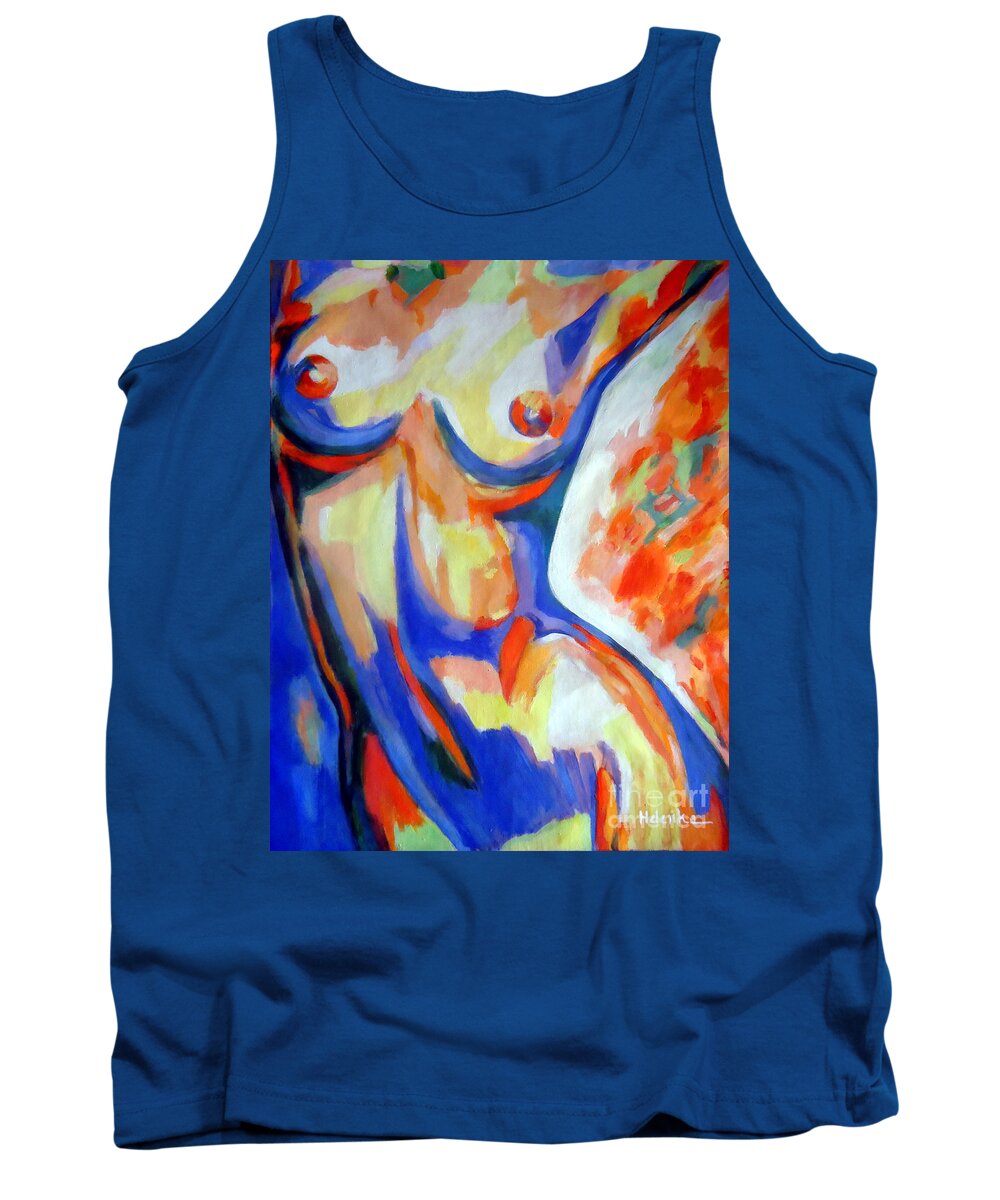 Nude Figures Tank Top featuring the painting Free spirit by Helena Wierzbicki