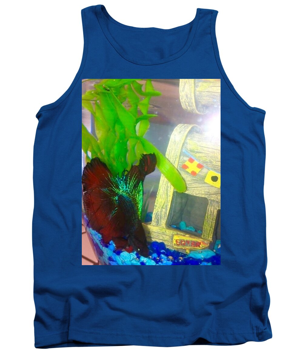 Photography Fish Reprint Tank Top featuring the photograph Gary hanging loose by Dottie Visker