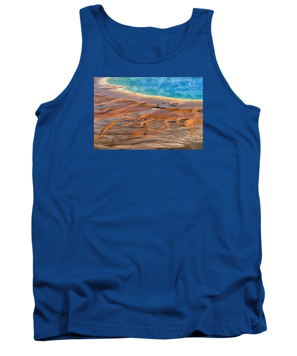 Grand Prismatic Spring Tank Top featuring the photograph Grand Prismatic Spring by Ken Barrett