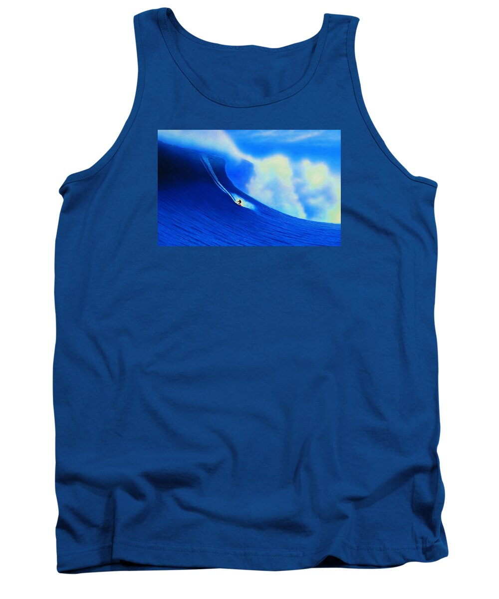 Surfing Tank Top featuring the painting Cortes Bank 2008 by John Kaelin