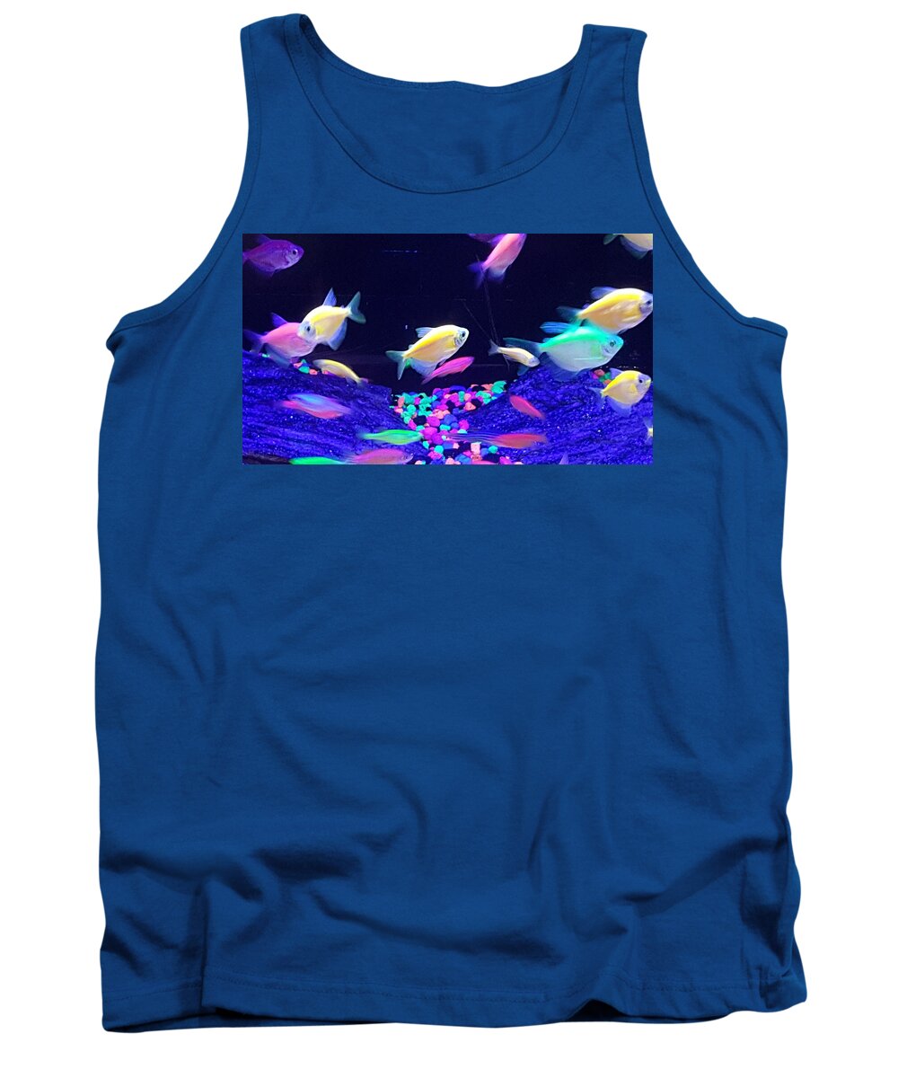 Fish Tank Top featuring the photograph Green Fish Yellow Fish 123 by Rob Hans