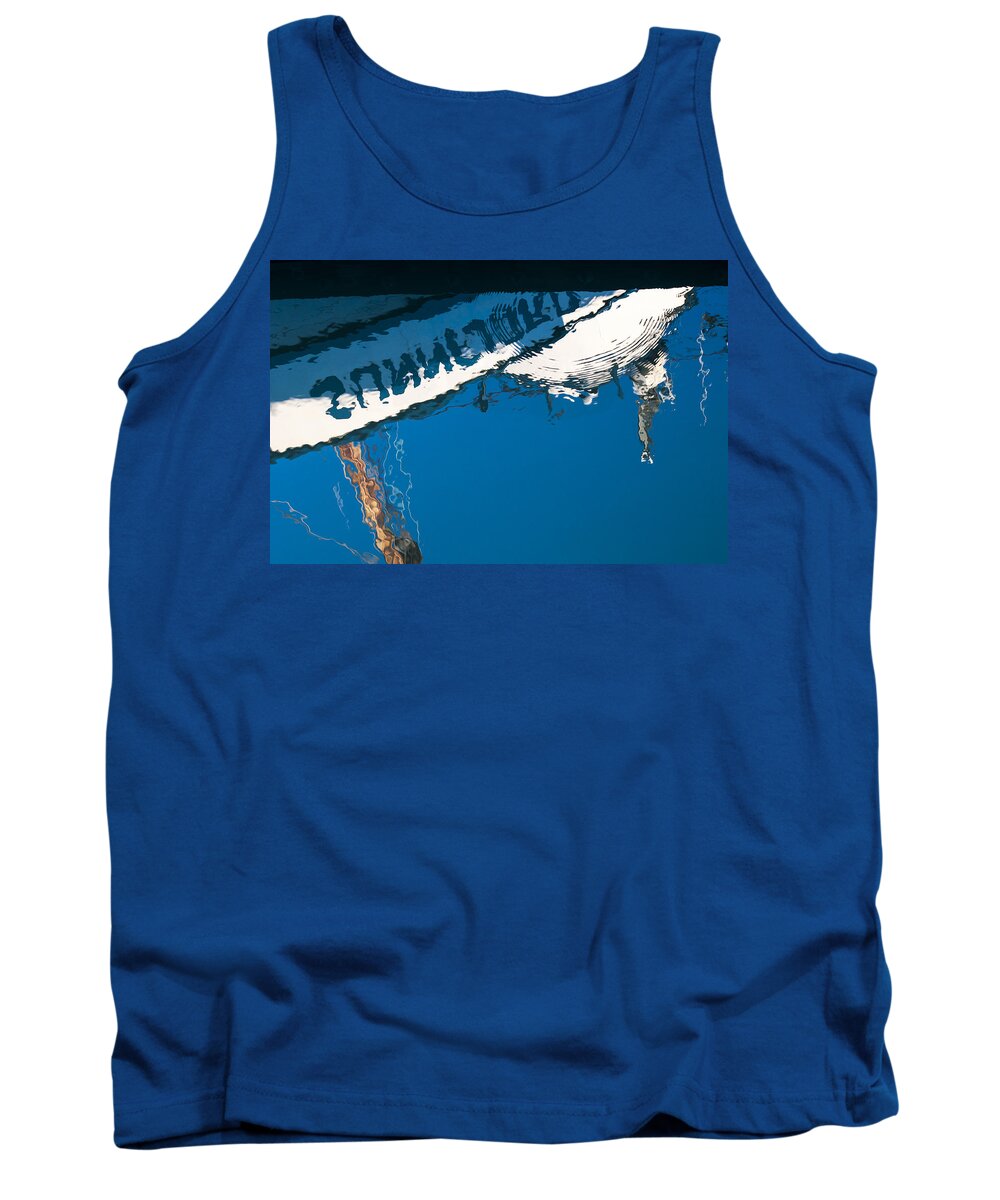 Reflection Tank Top featuring the photograph Harbor Blue by Robert Potts
