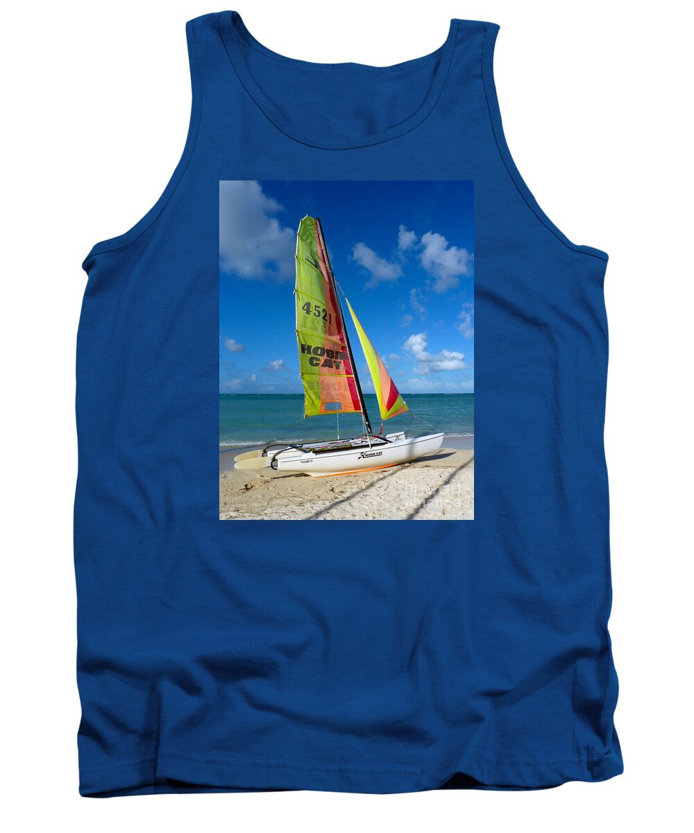 Photography Tank Top featuring the photograph Hobie Can and Sea by Francesca Mackenney