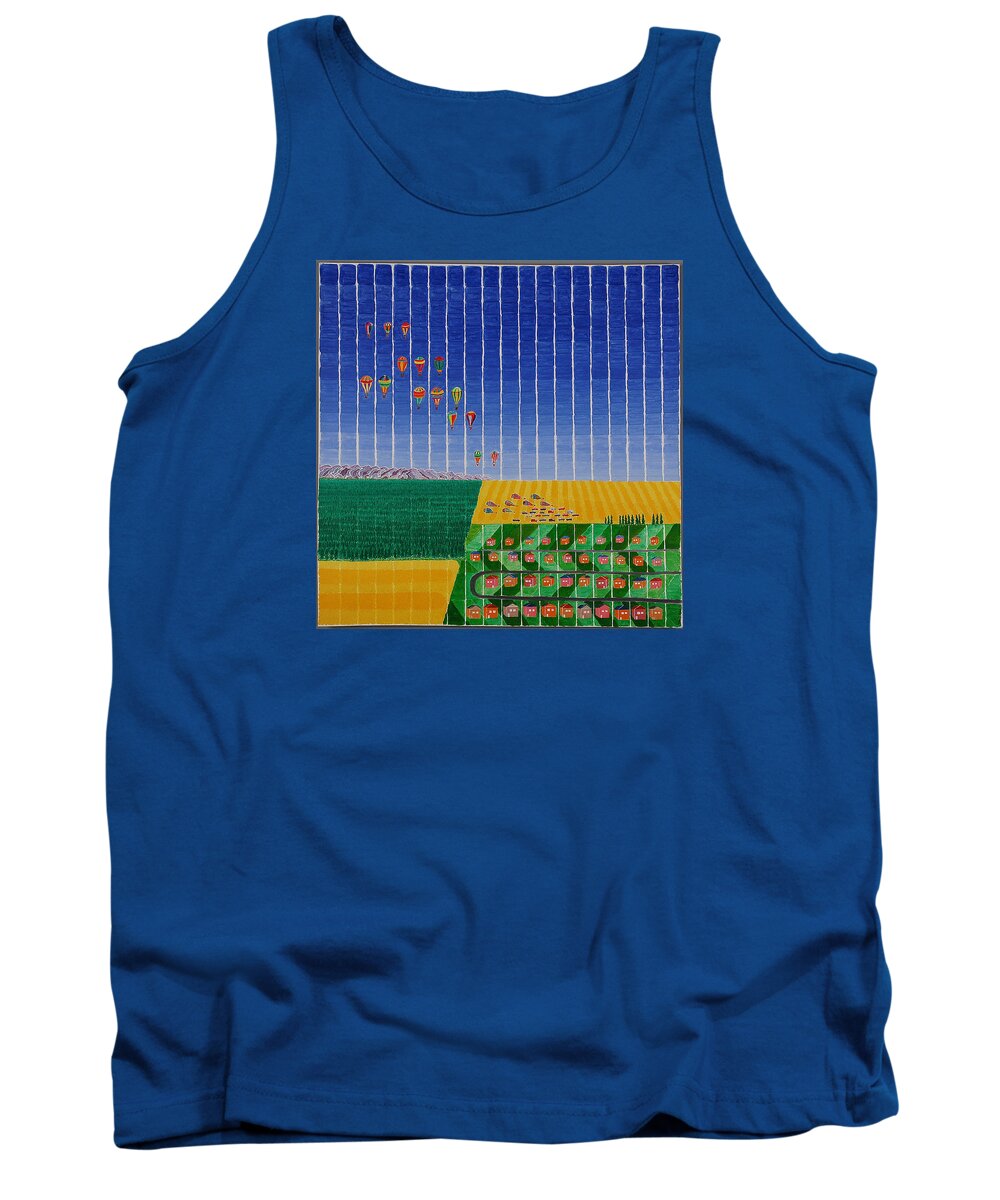 3d Tank Top featuring the painting Hot Air Balloon Party by Jesse Jackson Brown