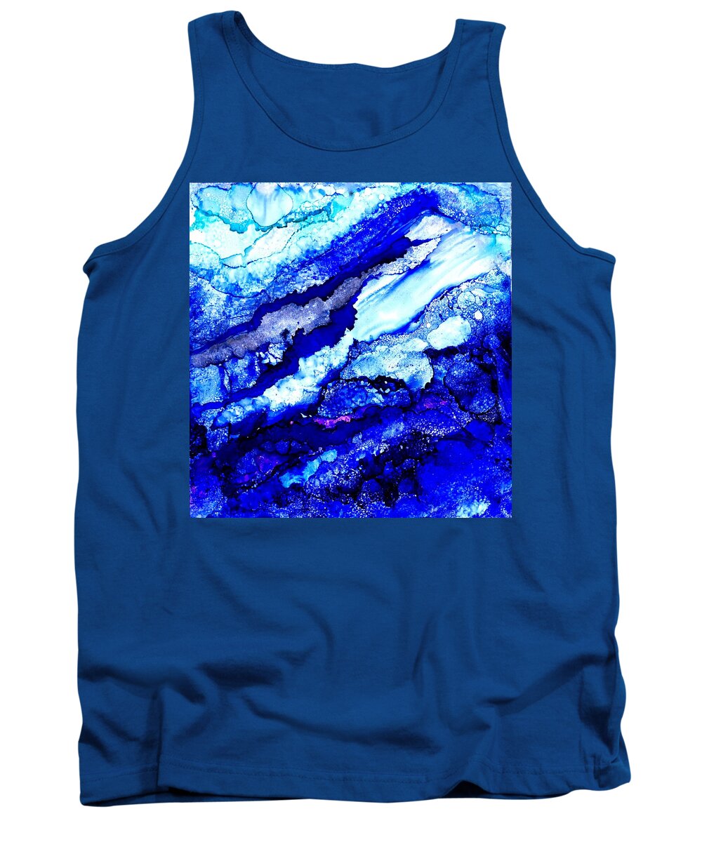 Abstract Tank Top featuring the painting Glacial Dreams by Sandra Lee Scott