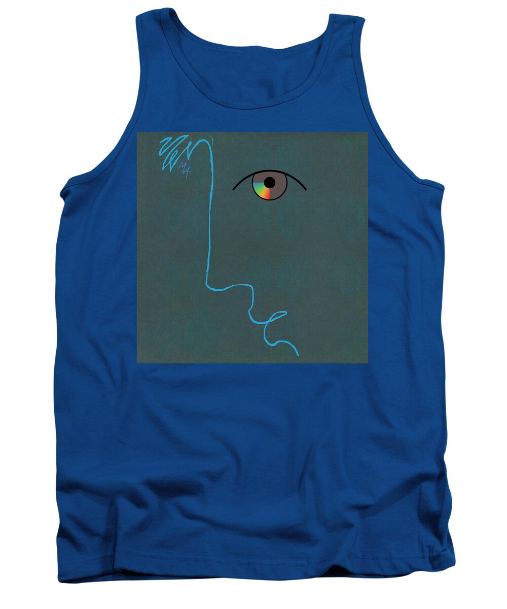 Face Tank Top featuring the painting Iris by Attila Meszlenyi