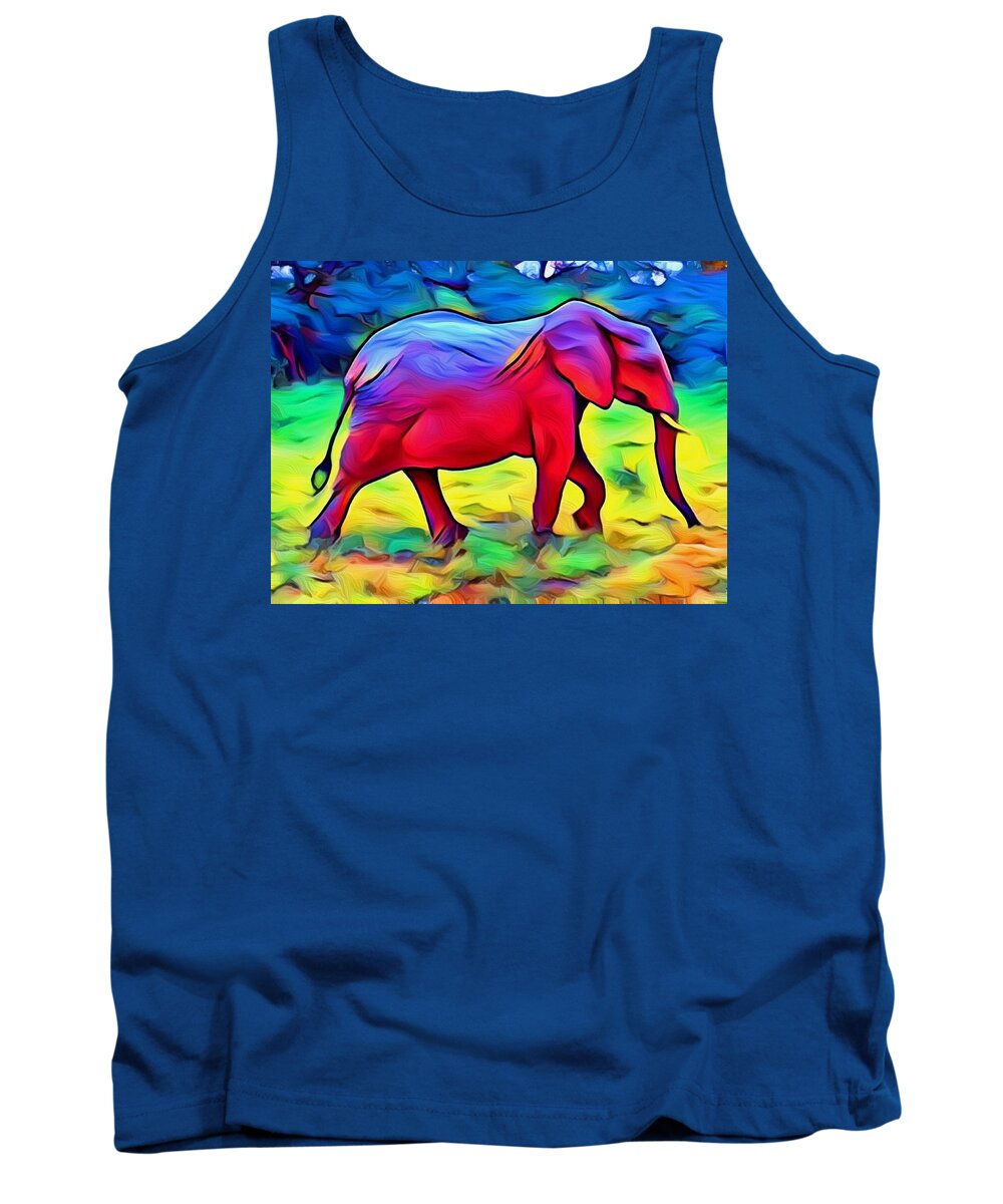 Elephant Tank Top featuring the photograph Jazzy Elephant by Gini Moore