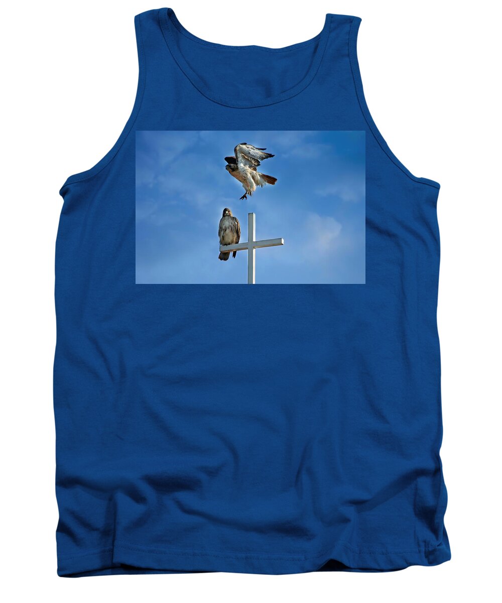 Hawk Tank Top featuring the photograph Jump by Jackson Pearson