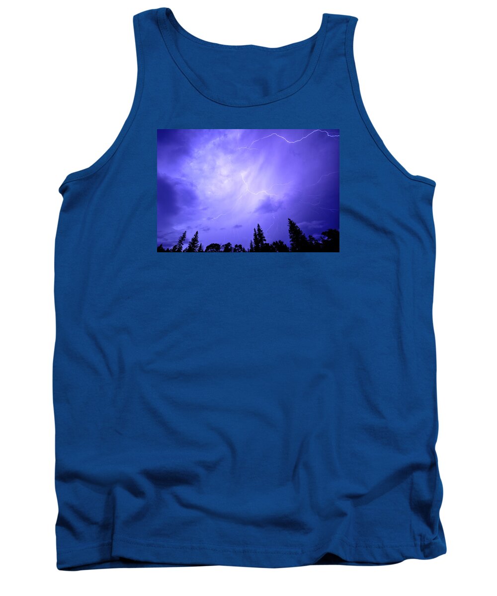 Lightning Tank Top featuring the photograph Lightning Storm by Jedediah Hohf