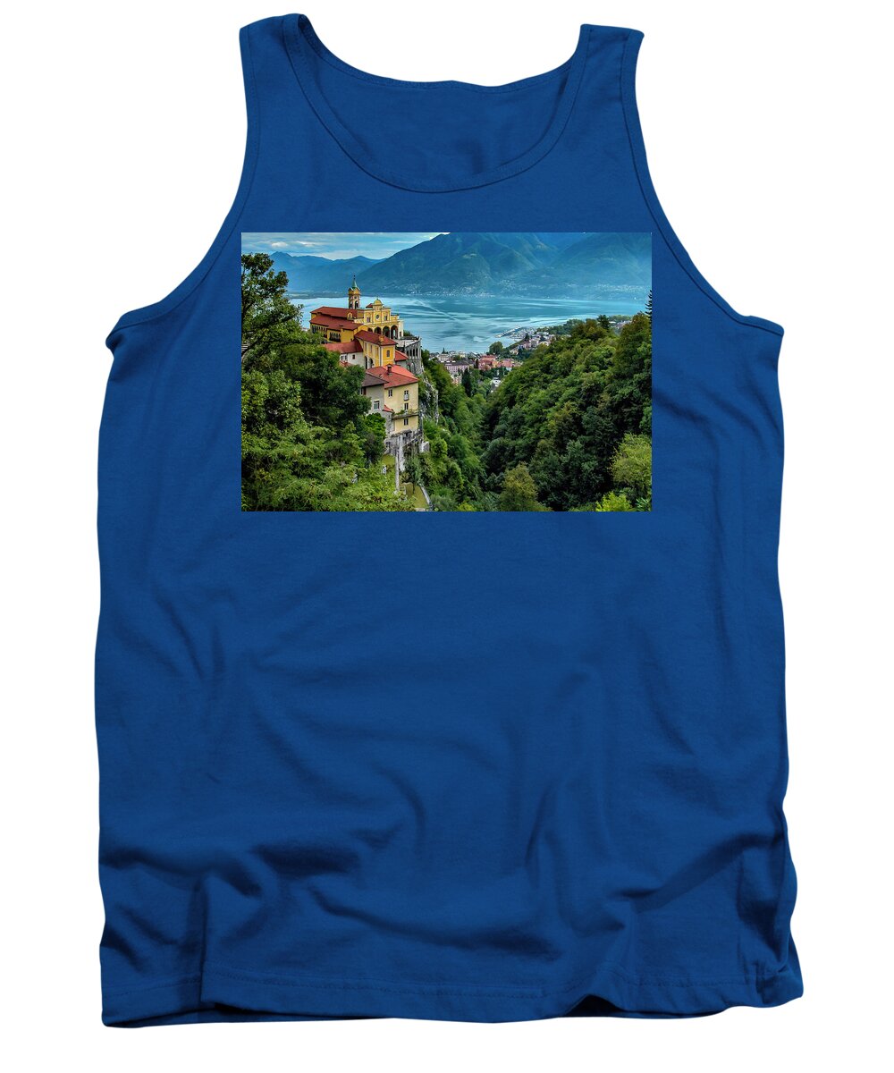 Switzerland Tank Top featuring the photograph Locarno Overview by Alan Toepfer