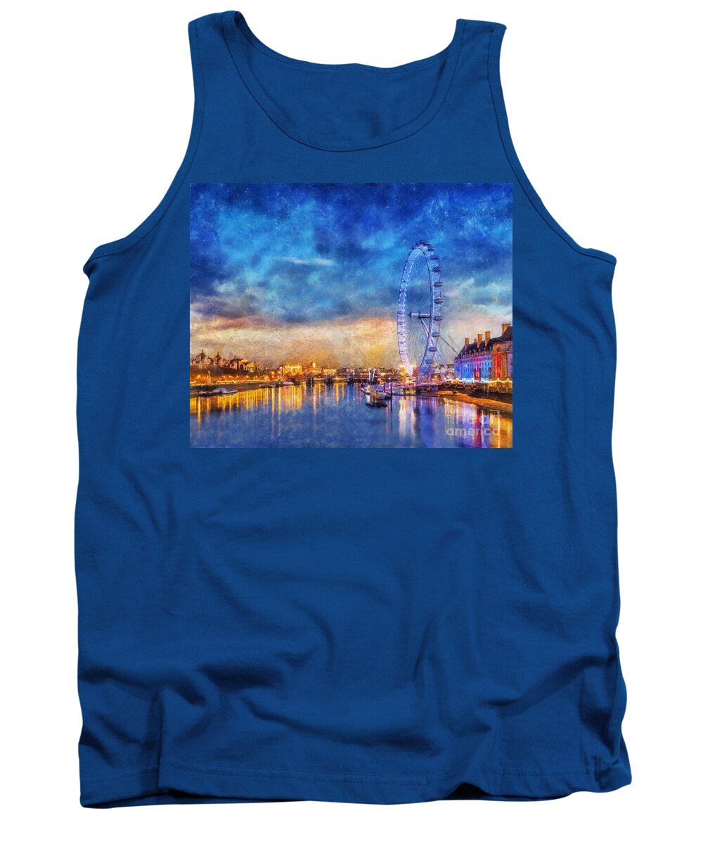 London Tank Top featuring the photograph London Eye by Ian Mitchell