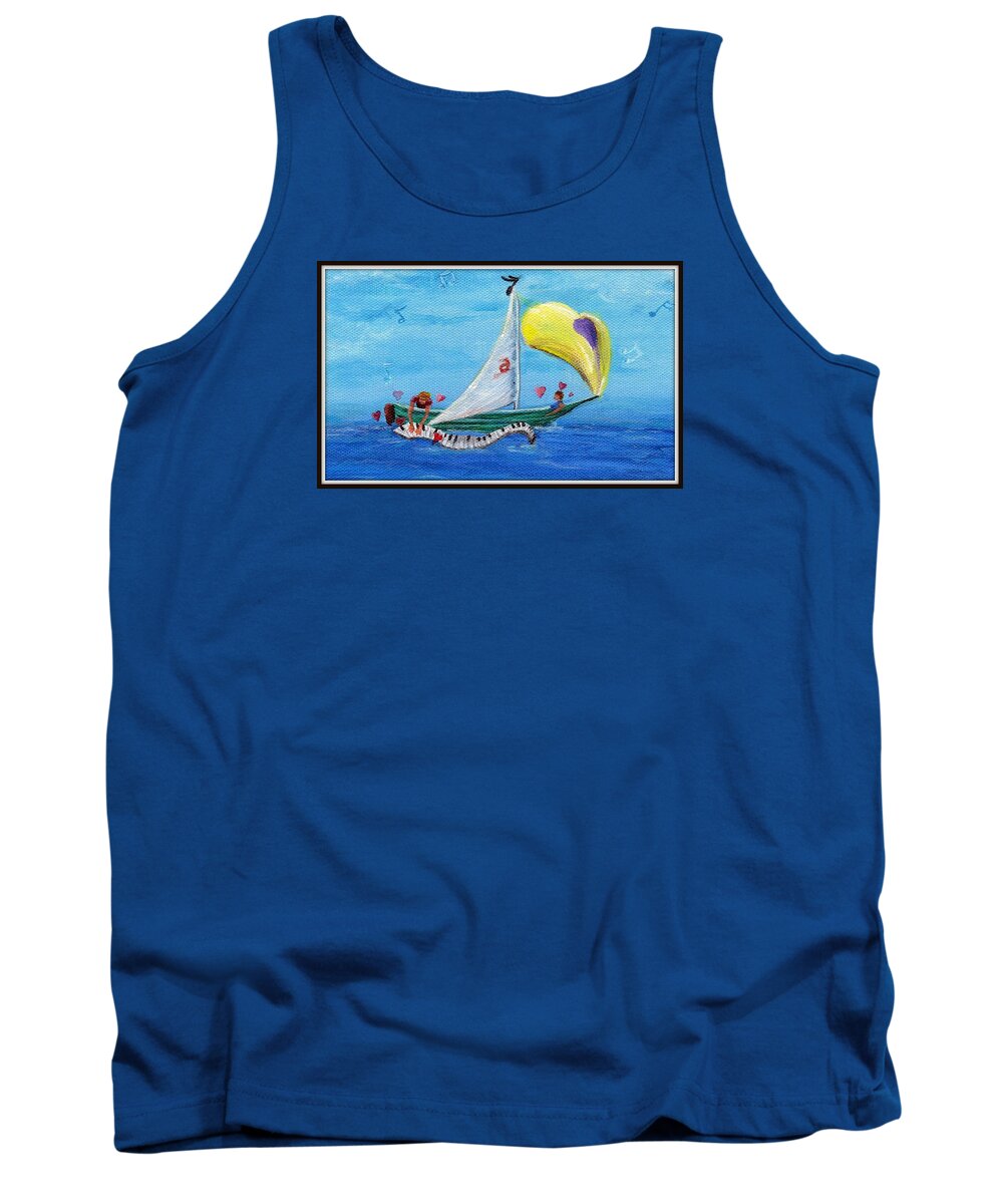 Sailboat Tank Top featuring the painting Love Comes in Many Forms by Deborah Naves