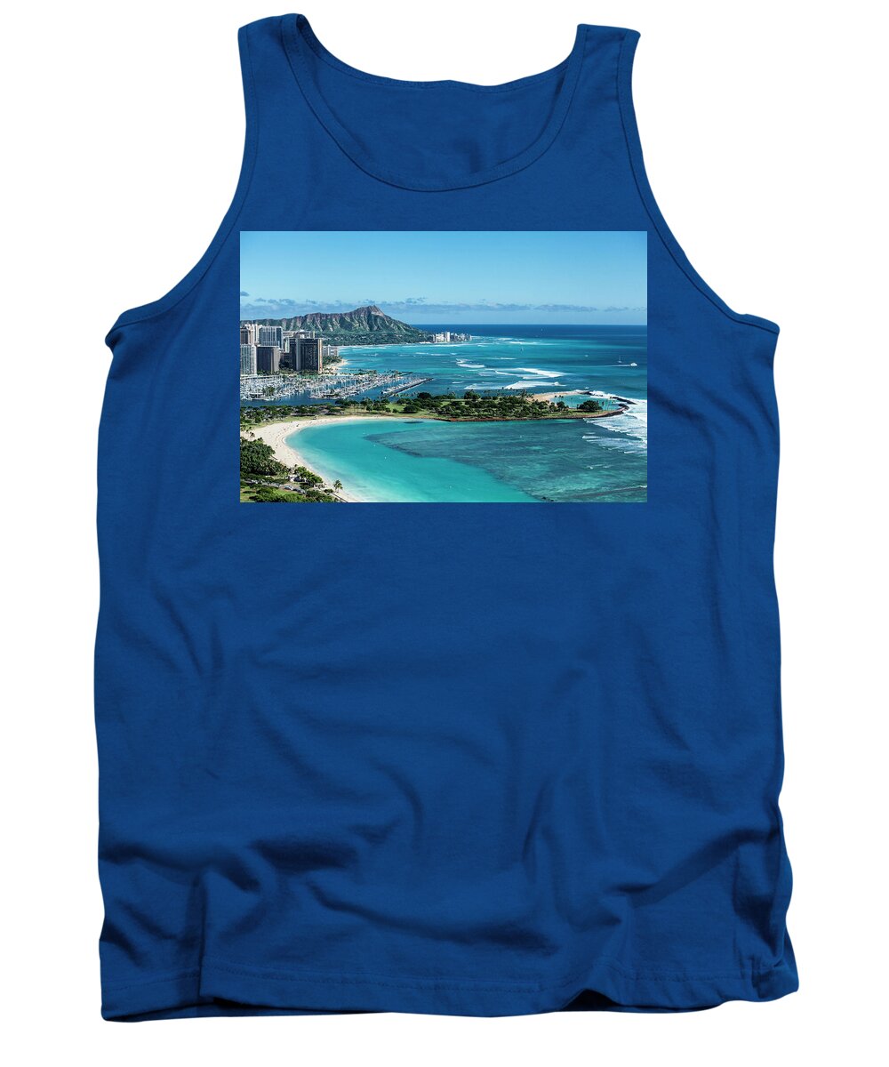 Helicopter Tank Top featuring the photograph Magic Island to Diamond Head by Sean Davey