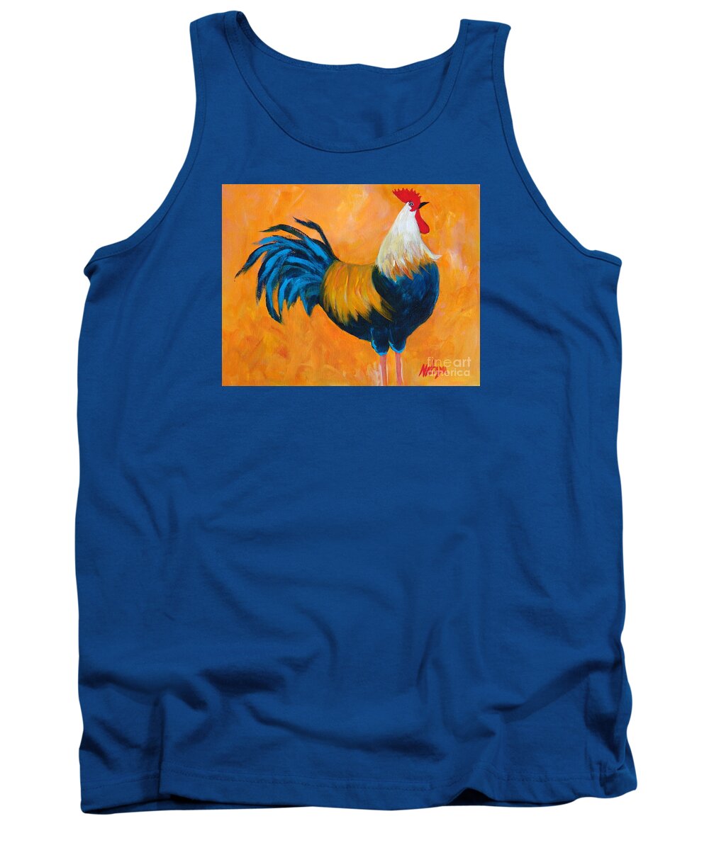 Rooster Tank Top featuring the painting Maraichi by Nataya Crow