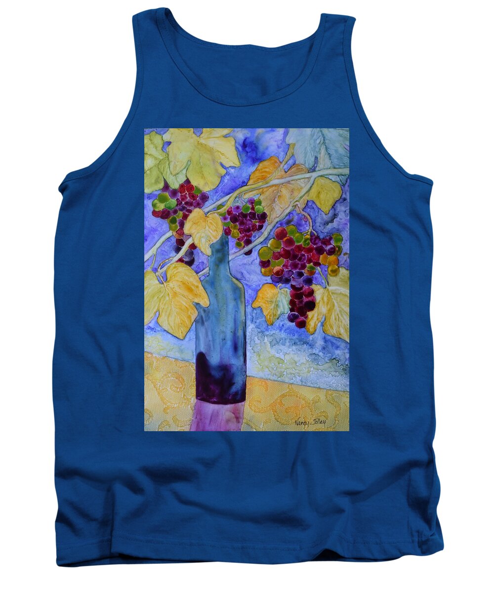 Merlot Tank Top featuring the painting Merlot by Nancy Jolley