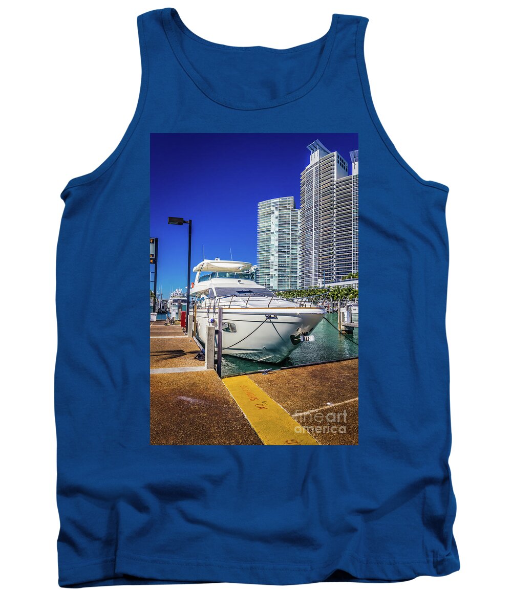 Miami Tank Top featuring the photograph Luxury Yacht Artwork 4578 by Carlos Diaz