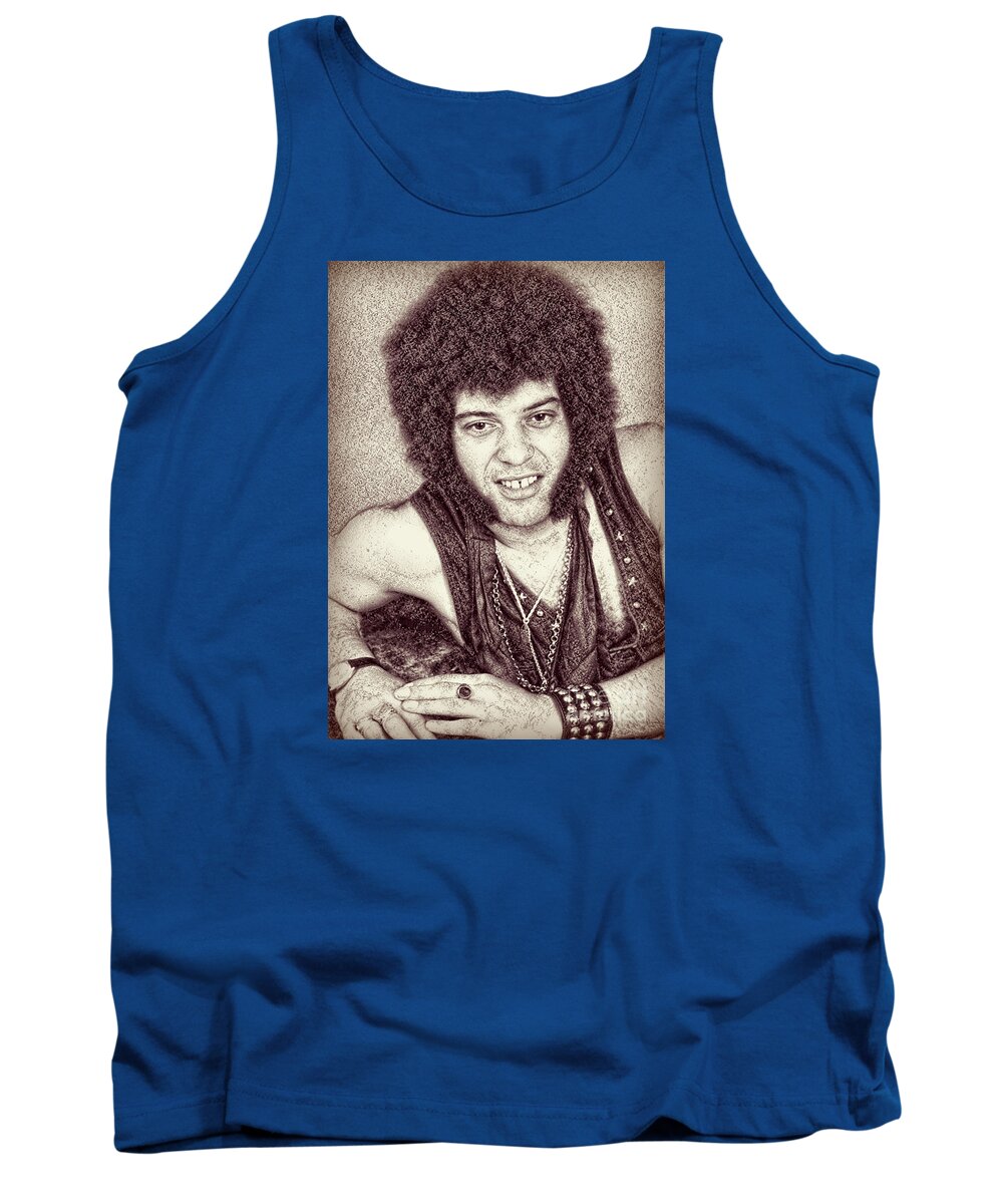 Mungo Jerry Tank Top featuring the digital art Mungo Jerry Portrait - Drawing by Ian Gledhill