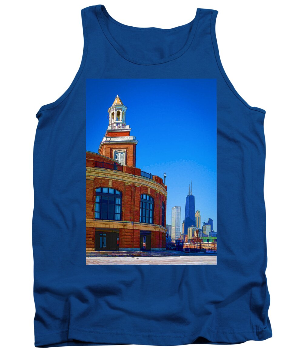 Chicago Tank Top featuring the photograph Navy Pier with Texture by Kathleen Scanlan