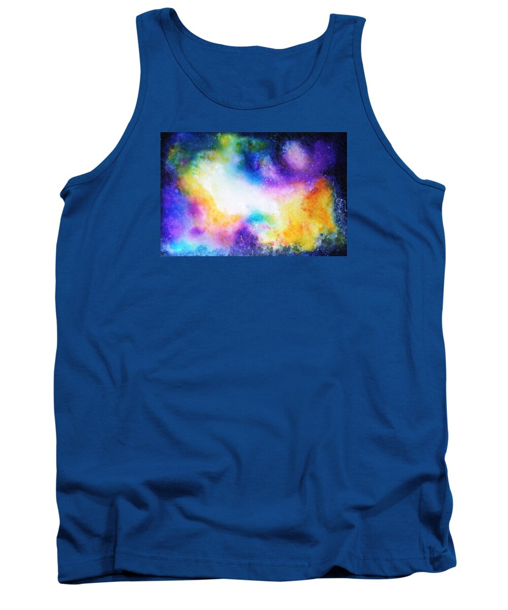 Nebula Tank Top featuring the painting Nebula by Alma Yamazaki