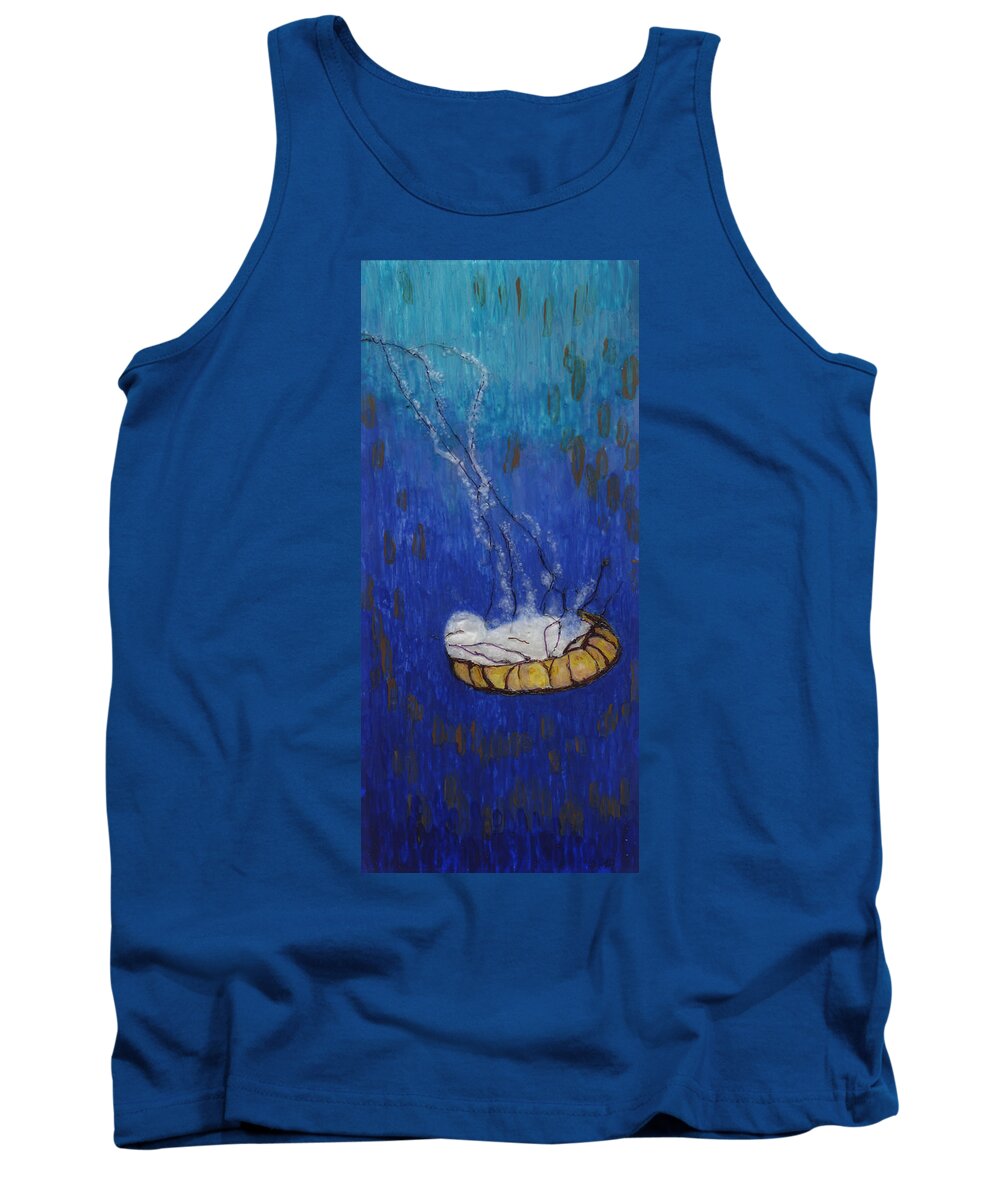 Nettle Tank Top featuring the painting Nettle Jellyfish by Phil Strang