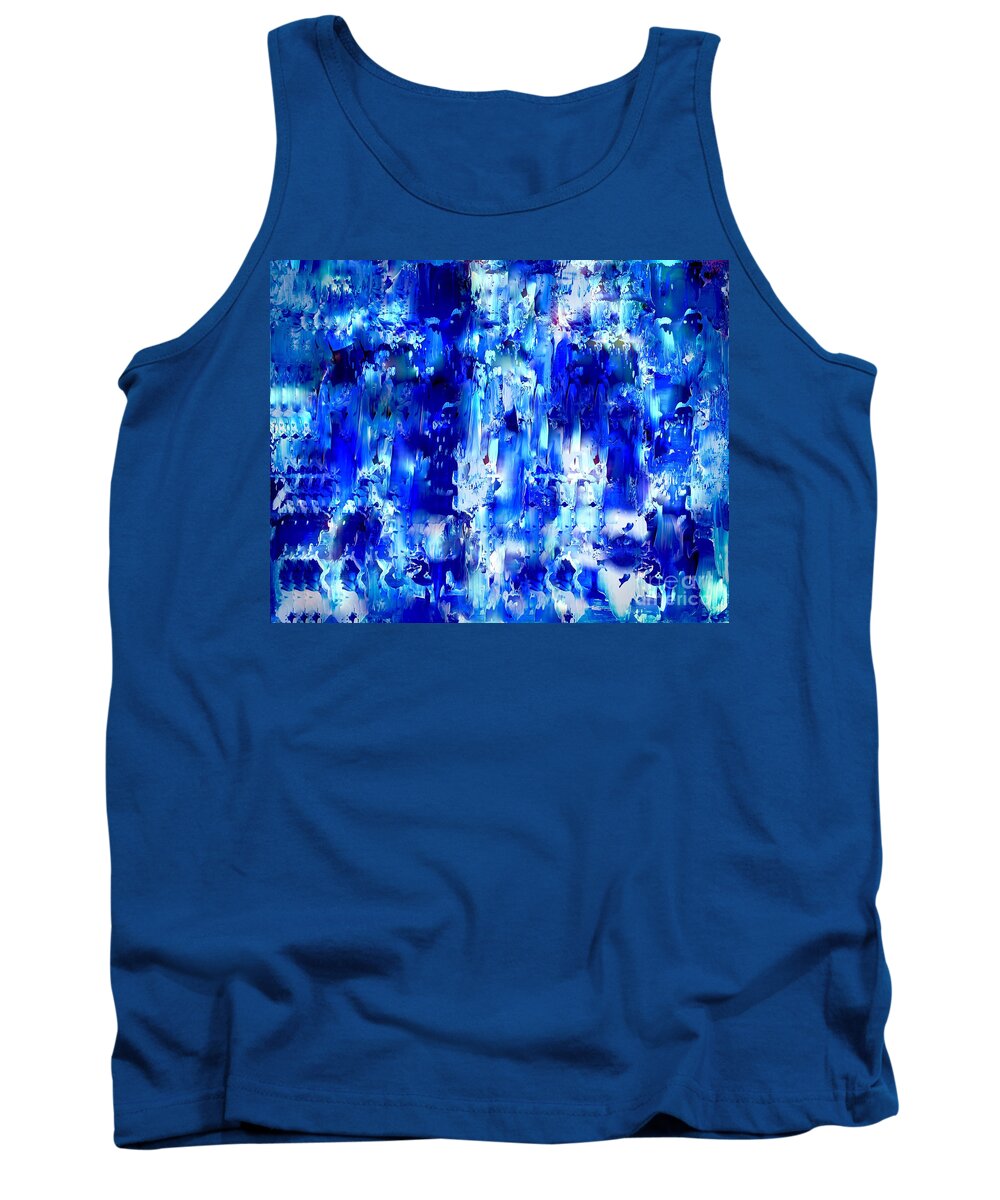 Painting-abstract Acrylic Tank Top featuring the mixed media Once In A Blue Moon by Catalina Walker