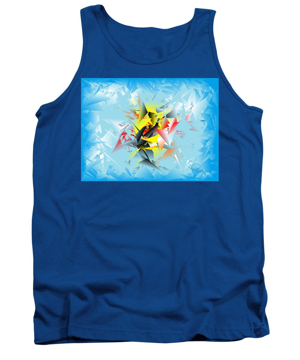 Digital Art Tank Top featuring the digital art Out of the Blue 5 by Ludwig Keck