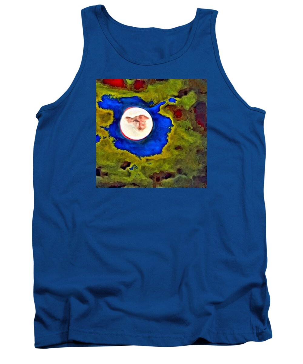 Moon Tank Top featuring the photograph Painted Moon by Al Harden