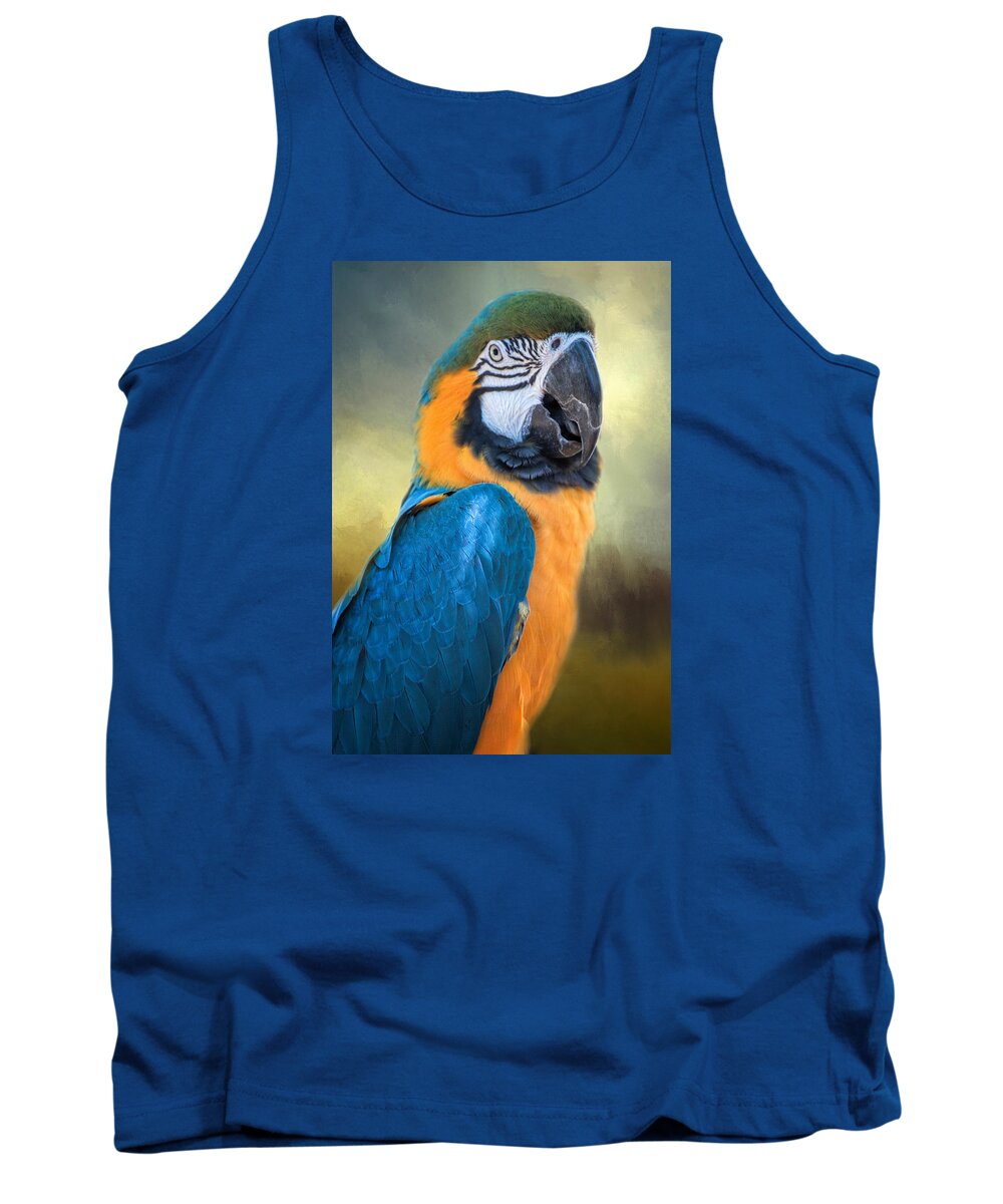 Animals Tank Top featuring the photograph Parrot by David and Carol Kelly
