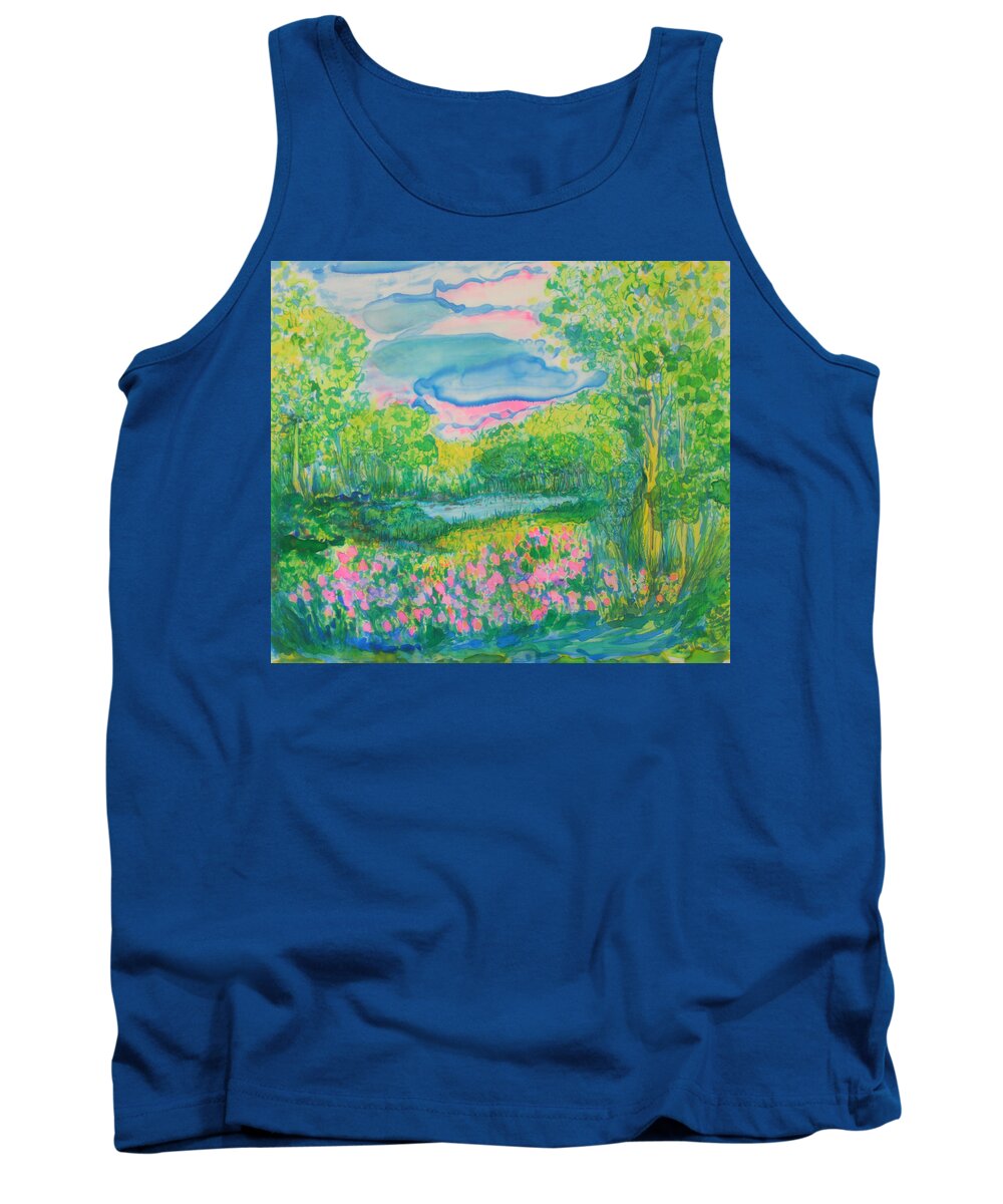 Silk Tank Top featuring the painting Escape by Susan Moody