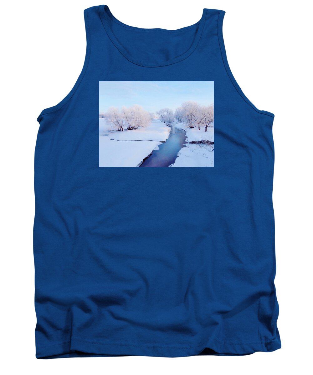Streams Tank Top featuring the photograph Pretty Winter Stream by Lori Frisch
