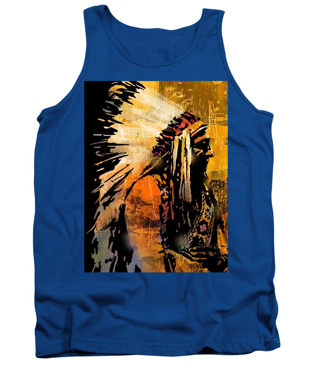 Native American Tank Top featuring the painting Profile of Pride by Paul Sachtleben