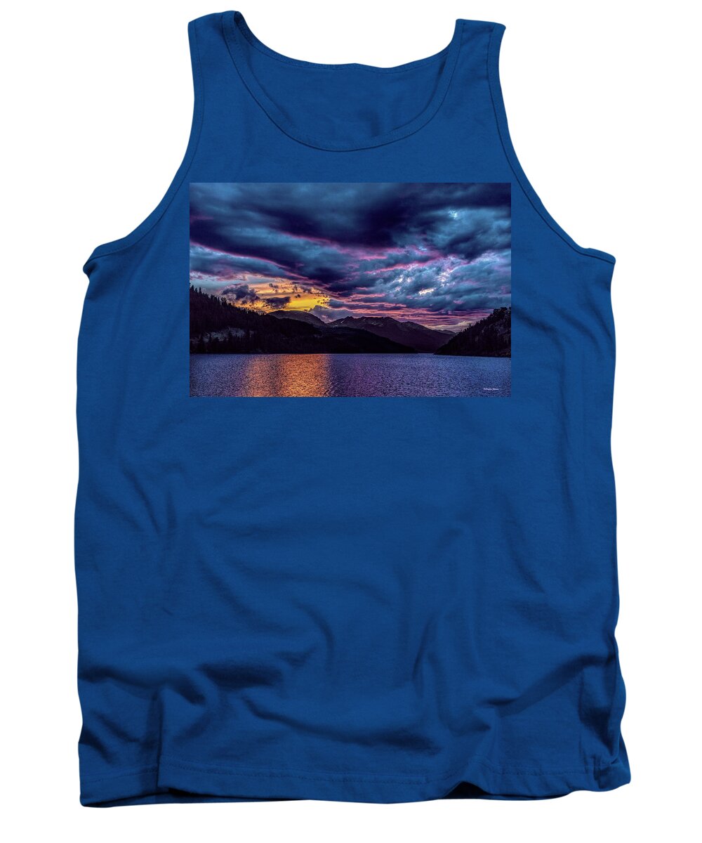Sunset Tank Top featuring the photograph Purple Sunset at Summit Cove by Stephen Johnson