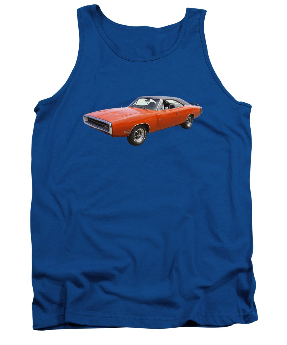 Car Tank Top featuring the photograph Red 1970 Dodge Charger R/t Muscle Car by Keith Webber Jr
