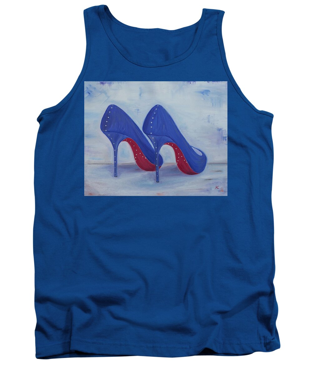 Shoes Tank Top featuring the painting Red Soul Shoes by Neslihan Ergul Colley