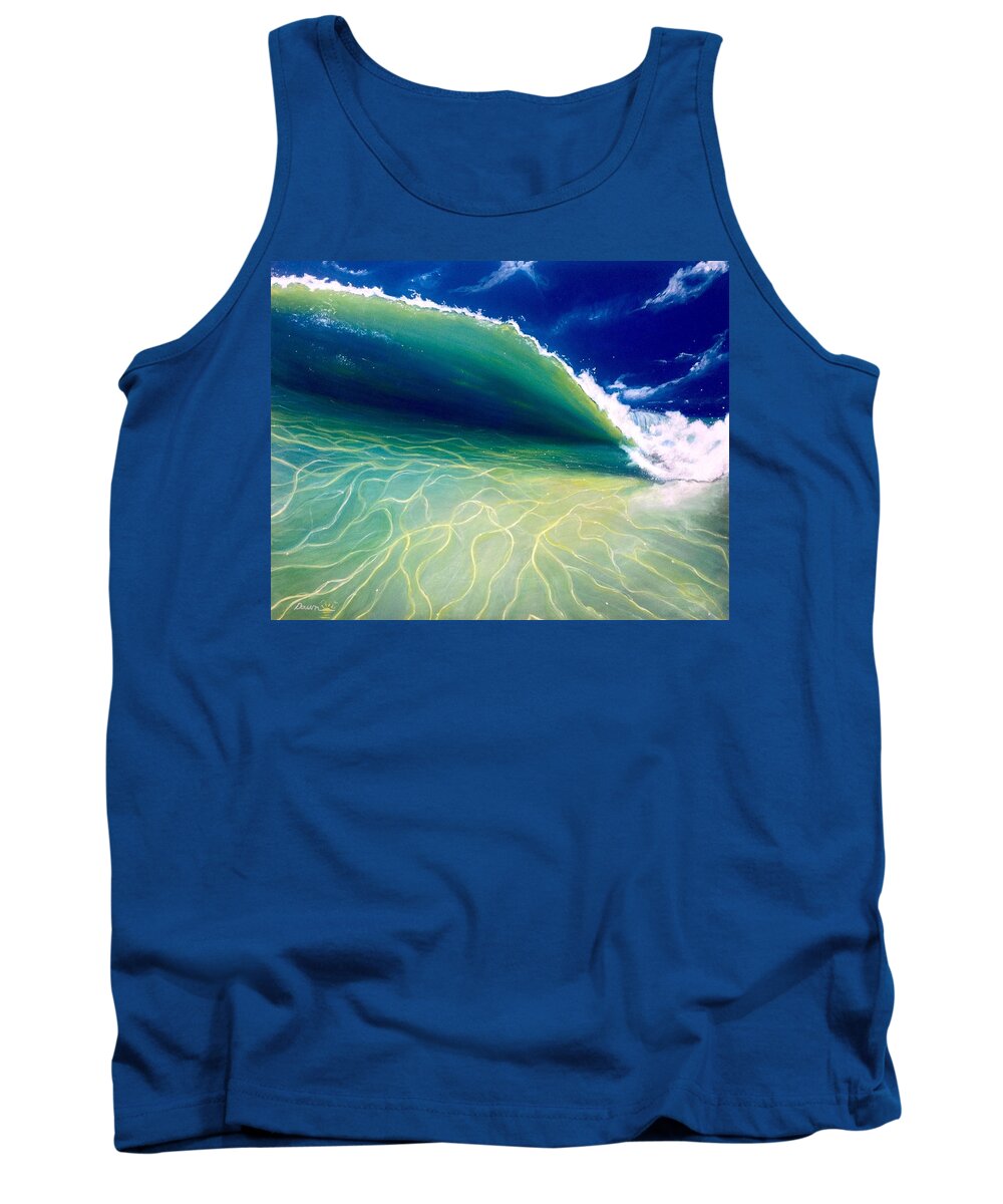 Wave Tank Top featuring the painting Reflections by Dawn Harrell