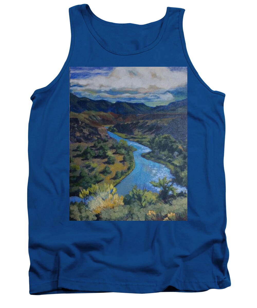 Landscape Tank Top featuring the painting Rio Chama by Sharon Cromwell