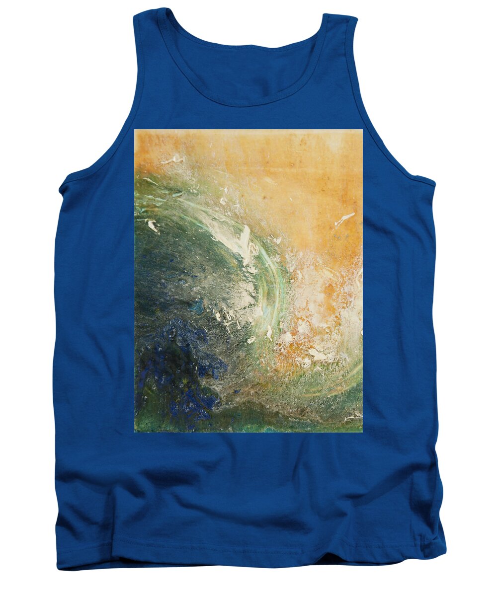 Ocean Tank Top featuring the painting Rugged Coast Aerial View by Shelley Myers