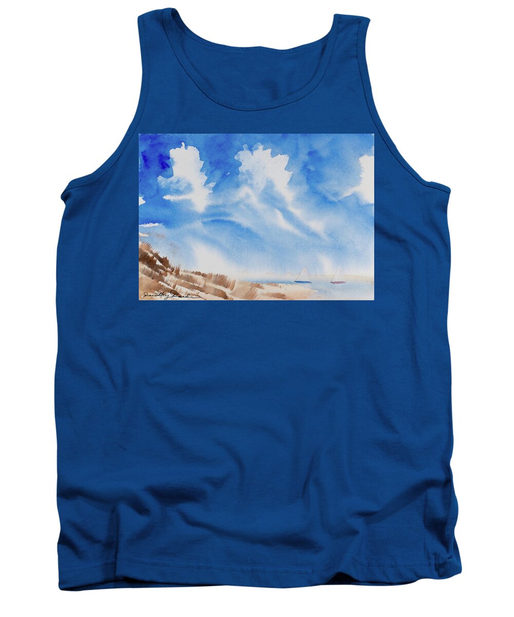Afternoon Tank Top featuring the painting Fine Coastal Cruising by Dorothy Darden