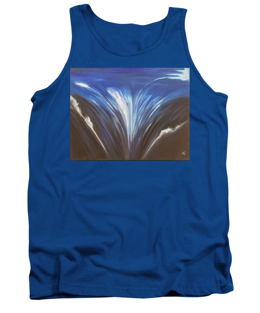 Sky Tank Top featuring the painting Sky is Falling by Neslihan Ergul Colley